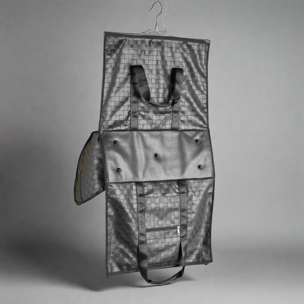 Textured Check Convertible Suit Bag