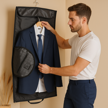 Textured Check Convertible Suit Bag