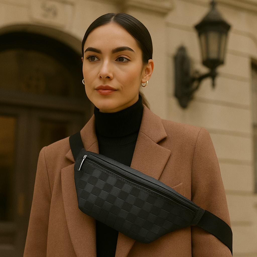 Textured Check Waist Pack