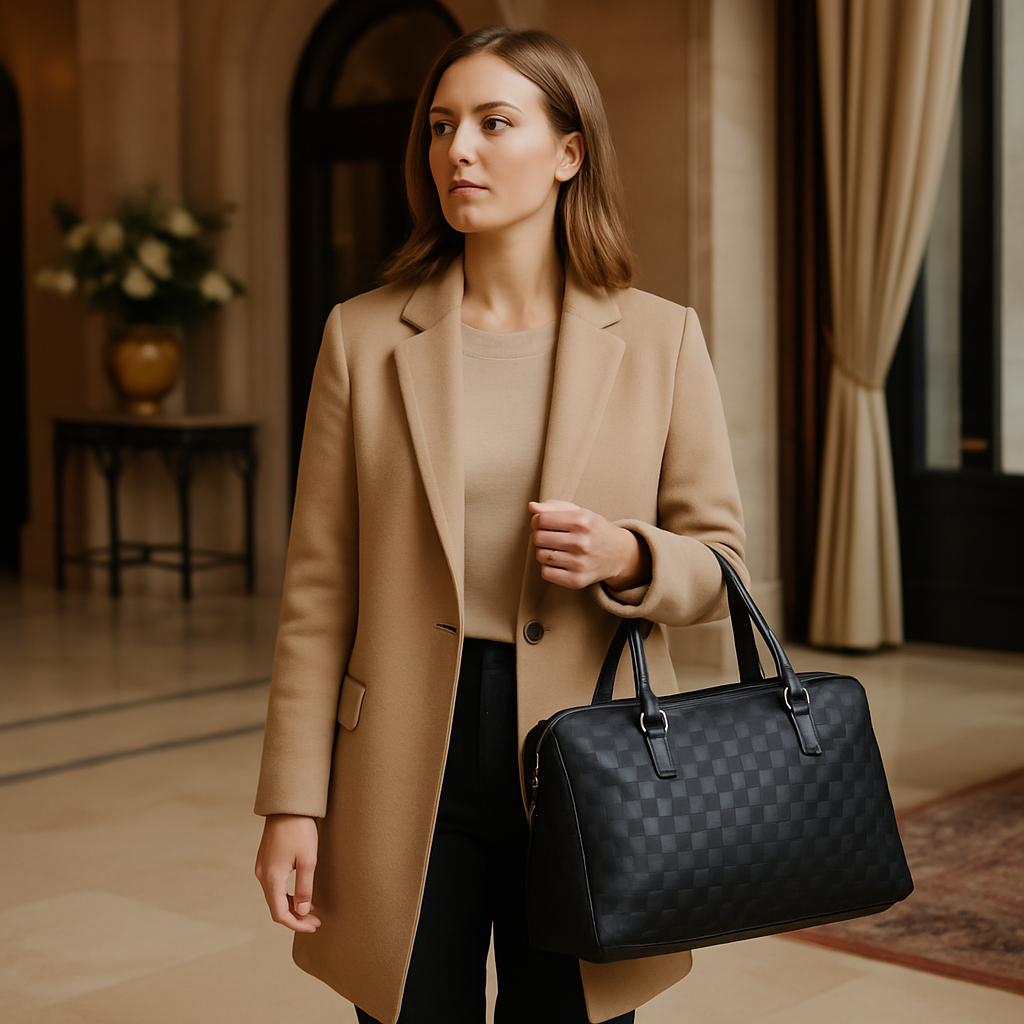 Textured Check Duffel