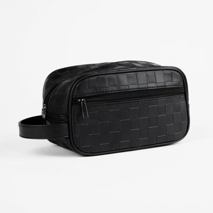 Textured Check Toiletry Bag